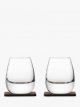 Curved Whisky Tumbler with Coaster, Set of 2, 250ml, Clear