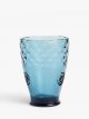 Fish Stacking Glass Tumblers, Set of 4, 220ml, Teal