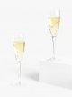 Cut Crystal Glass Champagne Flutes, 160ml, Set of 2, Clear