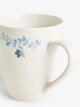 Floral Print Porcelain Mug, Set of 4, 350ml, Blue