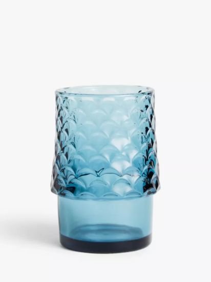 Fish Stacking Glass Tumblers, Set of 4, 220ml, Teal
